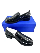 Stuart Weitzman Palmer Bold Stud Loafer Chunky Heel Sz 9 B Preppy Designer