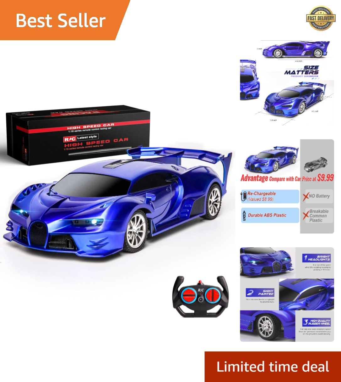 1/18 High Speed Rc Cars Toys For Boys Girls Vehicle Racing...