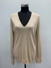 Strenesse nude vneck wool/cashmere sweater NUDE