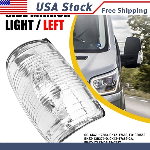 Left Side Mirror Cover Light Case For 15-21 TRANSIT 250 150 350 HD Cargo Van XH