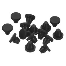 uxcell 15Pcs Silicone Plugs, Rubber Round Snap in Locking Hole 7-8mm, Black