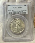 1942 Silver Walking Liberty Half Dollar 50C PCGS MS64