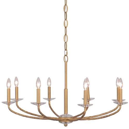Minka Lavery 5287 Atella 8 Light 36"W Taper Candle Style - Ashen Gold - Picture 1 of 12