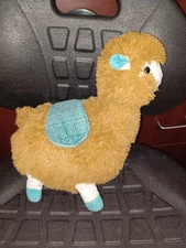 Llama Alpaca Plush Brown 12" Blue Blanket Ears Feet Stuffed Animal Toy