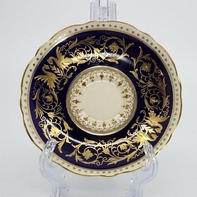 Vintage Aynsley Seville Blue Bone China kleine Untertasse kobaltblau vergoldet England