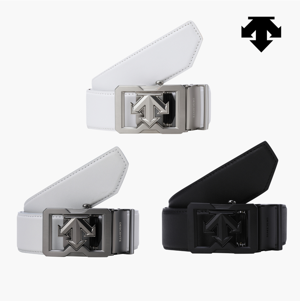 NEW DESCENTE GOLF Men's Basic Belt LIGHT Bright White 1.57 in