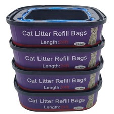 4 Pack Cat Litter Refill Bags Cartridges Compatible with Genie Blue