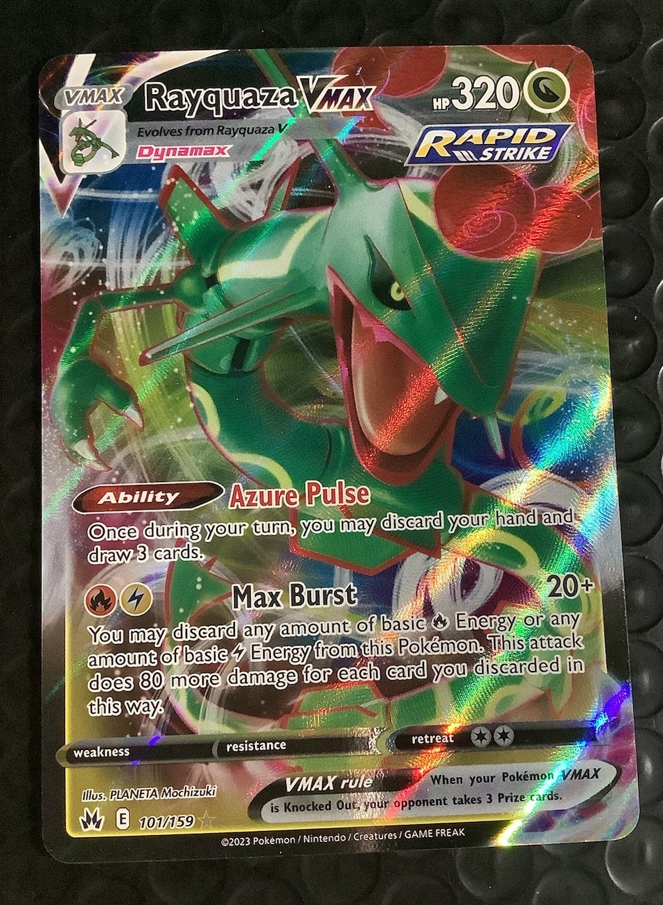 Pokémon TCG Rayquaza VMAX Holo Ultra Rare Card Crown Zenith 101/159 NM Condition