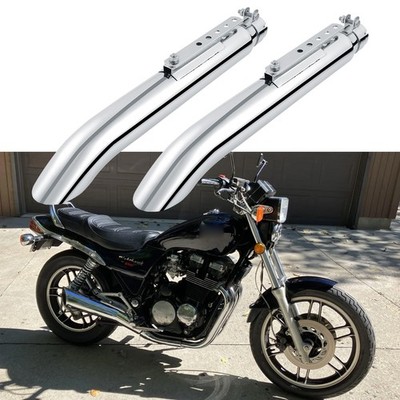 2x 20'' Slip-On Exhaust Muffler Pipes For Honda Nighthawk 650 550 450 250 750 700
