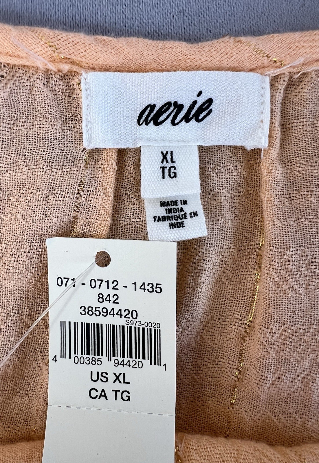 Aerie Dress Mango Hour Coverup XL Sundress Orange  Gold Metallic Gauze Fairy New thumbnail 7