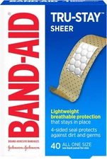 Band-Aid Brand Tru-Stay Sheer Strips Adhesive Sterile Bandages for First Aid