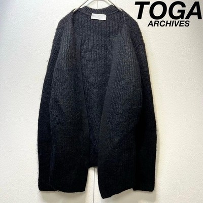 Toga PULLA  ARCHIVE Wool Mohair Buttonless Knit Sweater Cardigan