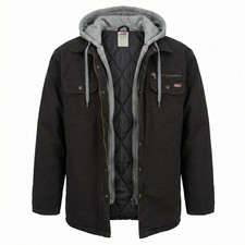 Dickies Hooded Canvas Work Jacket 2XL Black Gorpcore Streetwear Chore Coat