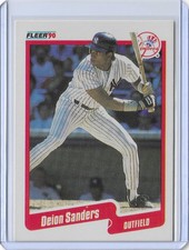 1990 Fleer - No. 454 - Deion Sanders - New York Yankees