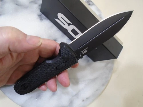 SOG Pentagon XR Blackout Ball Bearing Pivot Pocket Knife Dual Edge Tip 12610157 image 3