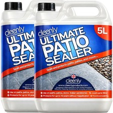 Cleenly Patio Sealer Drive Way Paths Indian Stone Concrete Slabs Cobbles 10L