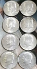 1968 Kennedy Half Dollars - 8 Each - 40% Silver - Lightly Circulated