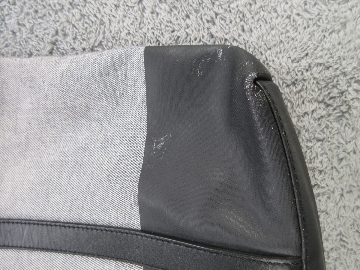 Everlane Tote Bag Womens Large Gray Canvas Leather Zip Shoulder Purse Colorblock View 2