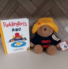 Vintage Eden Toys Classic Paddington Bear Plush Toy W/Paddington's ABC Book