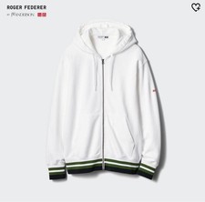 Uniqlo JW Anderson Roger Federer Tenis Pista Chaqueta Cremallera Completa Sudadera con Capucha L Nueva