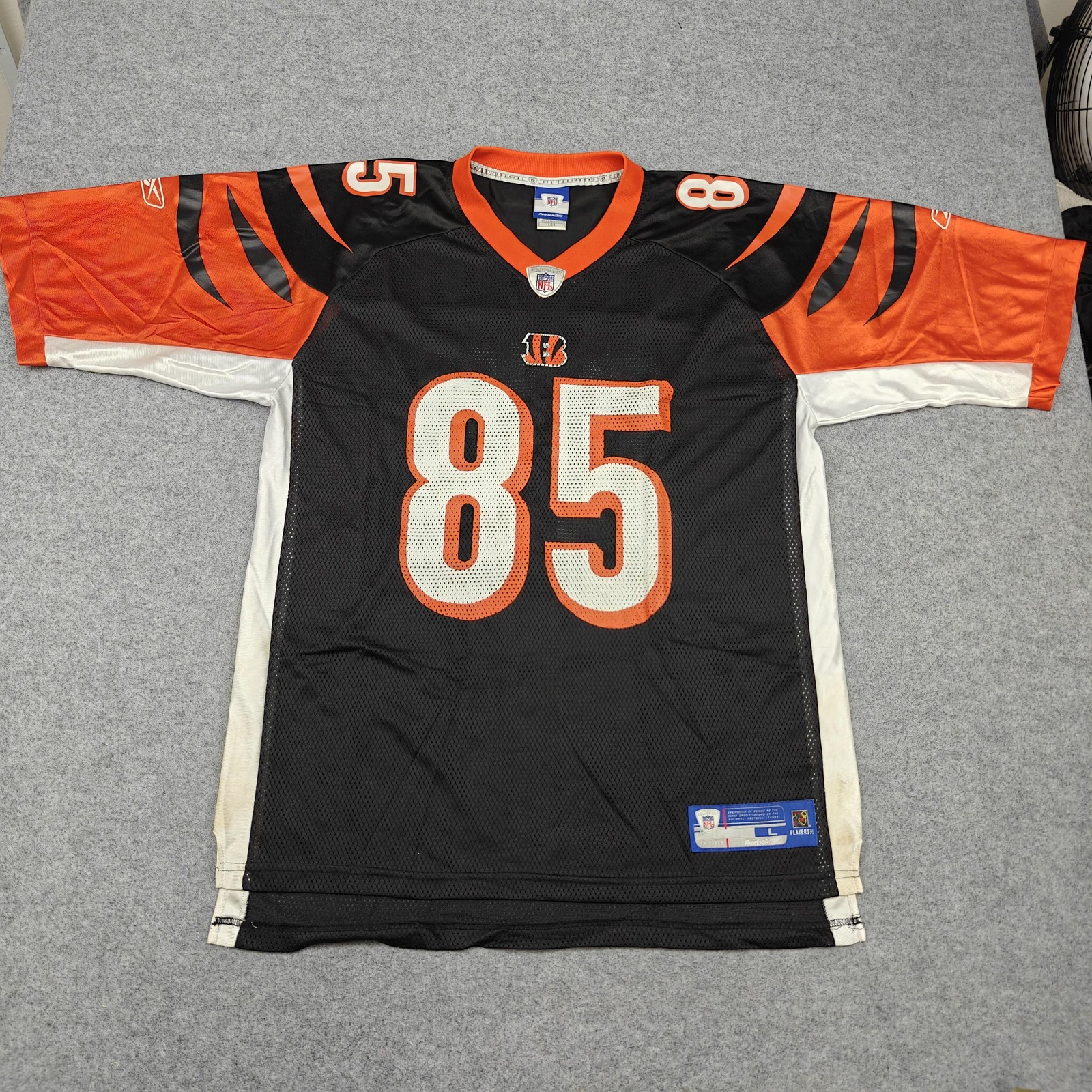 Cincinnati Bengals Jersey Chad Johnson Mens Large Black NFL Football Reebok 85