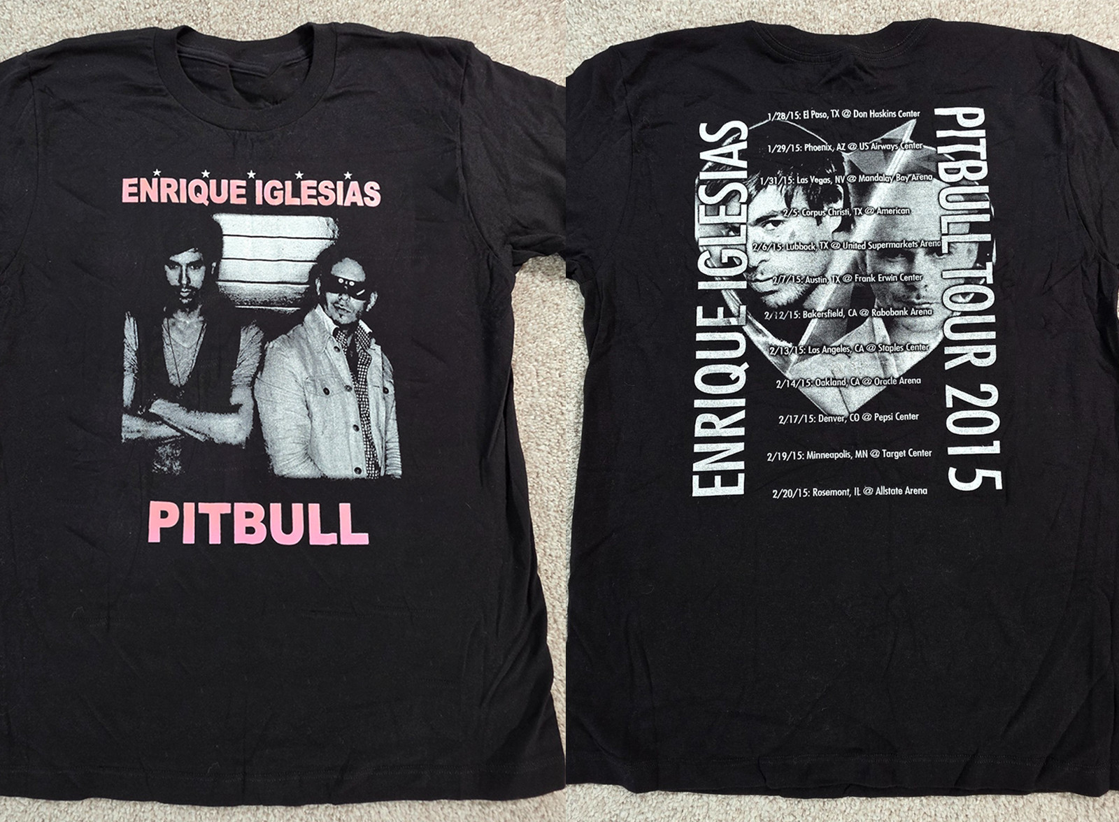 Vtg Pitbull & Enrique Tour 2sides T-shirt S to 5XL BA440