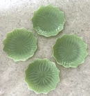 Fire King  JADITE  Green Lotus Salad Plate 8" Vintage Set of 4-Mint Condition