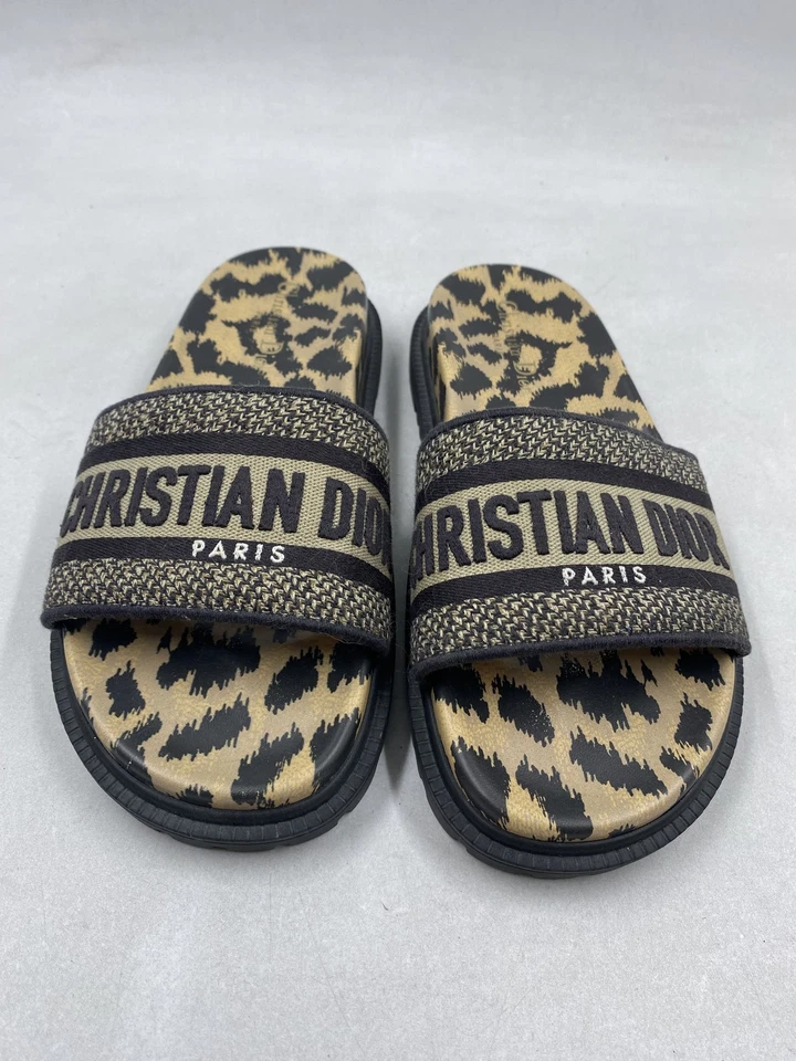 Christian Dior Diapositiva Leopardo Multicolor W 7.5 Foto 2 de 4