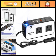 200W Car Power Inverter - DC 12V to 110V AC Adapter, Portable Outlet for Travel