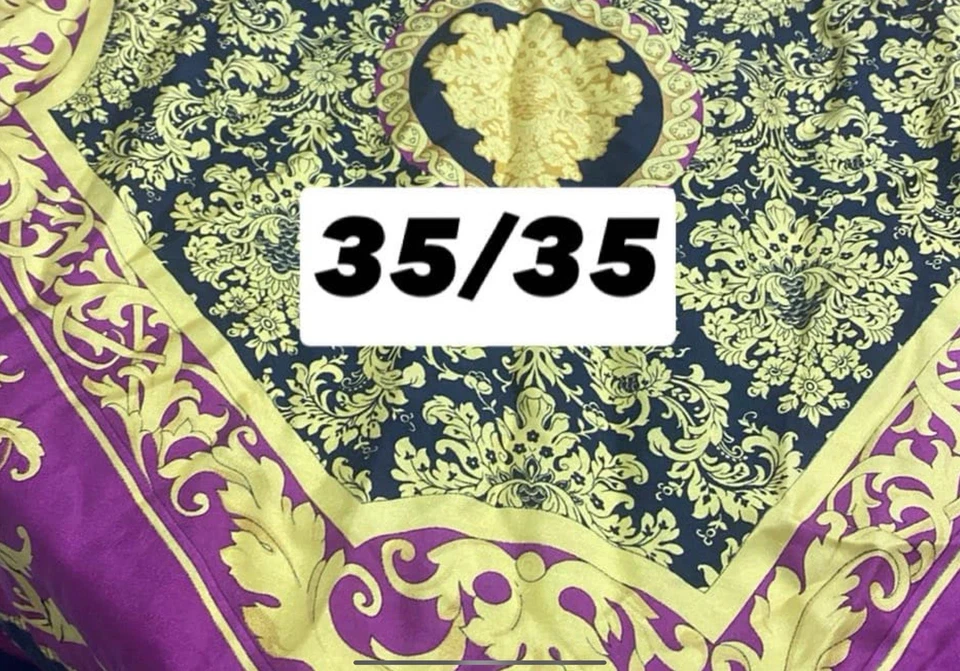 Bufanda para mujer CODELLO todo dorado y rosa seda estampado cachemir PEC Foto 2 de 4