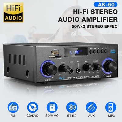 800W Bluetooth Verstärker Vollverstärker HiFi Stereo Amplifier Digital FM DHL