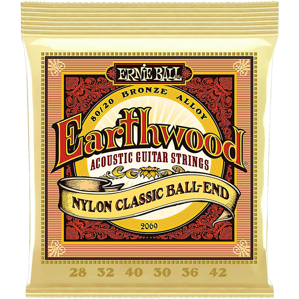 Ernie Ball 2069 Струны для акустической гитары Earthwood 8020 Бронзовые с нейлоновым наконечником 2490₽