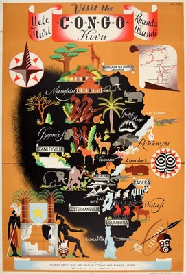 Kongo Afrika Ruanda Kivu Illustrierte Karte