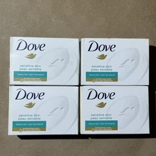 NOS 4) 4oz Dove Unilever Sensitive Skin Beauty Bar Soap 1/4 moisturizing Cream