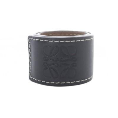 Loewe Anagram Leather Small Slap Bracelet Black Ladies Accessory
