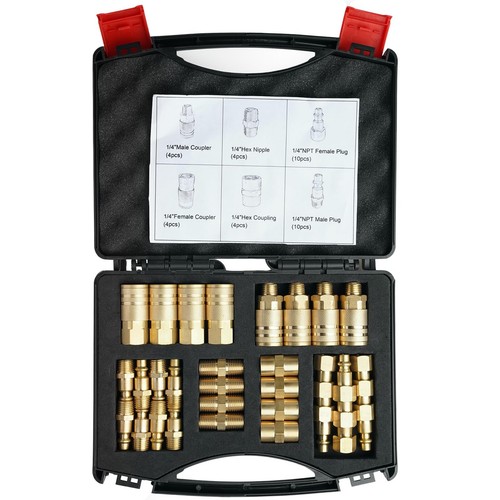1/4" Air Hose Fittings 36 Pcs Quick Connect Air Compressor Accessories Kit Air C - Picture 2 of 7