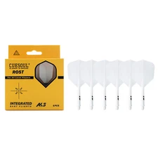 CUESOUL Integrated Dart Shaft and Flights 6 Pcs Big Wing Shape-White 28mm