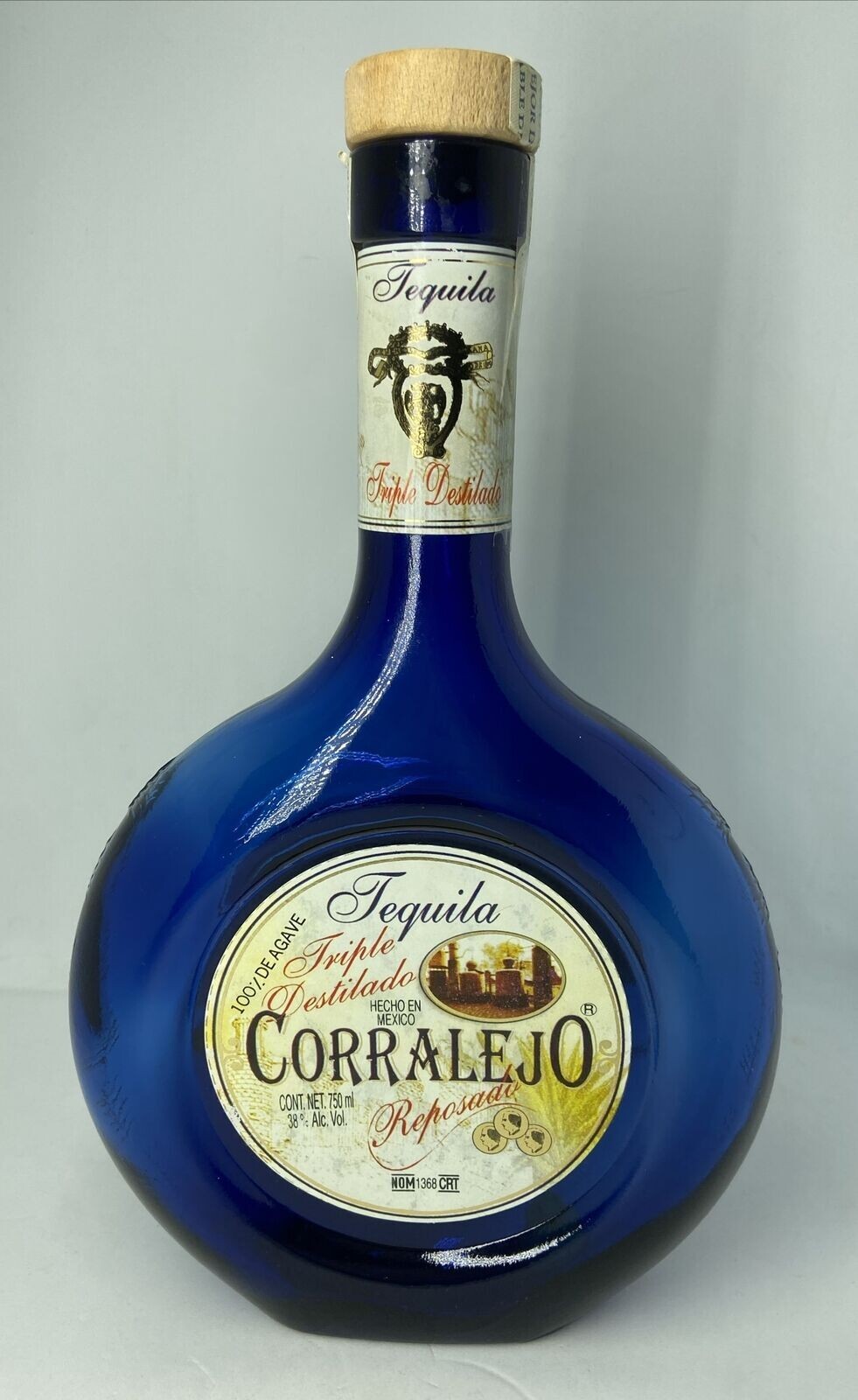 CORRALEJO Triple Destilado Tequila Reposado 750ml Empty Blue Bottle