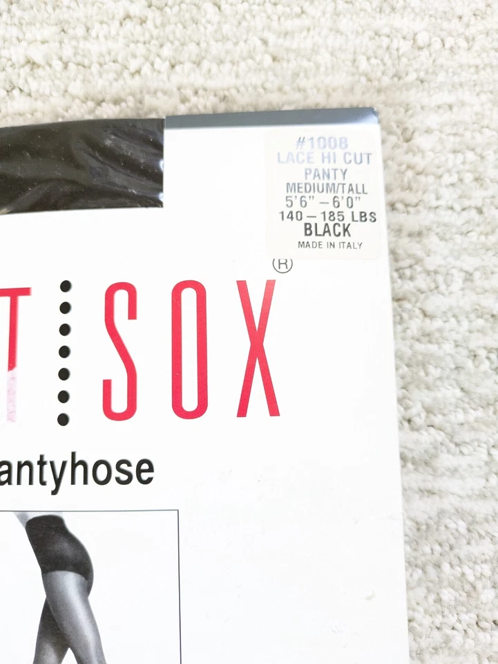 Hot Sox Pantimedias Negras Para Mujer M Corte Alto Panty Encaje Lycra Transparente Y2K Sexy Foto 2 de 4