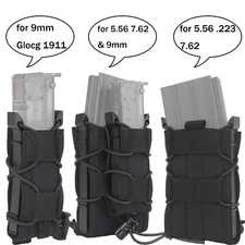 Tactical Molle Magazine Pouch 5.56 7.62 9mm Pistol Rifle Magazine Carrier Holder