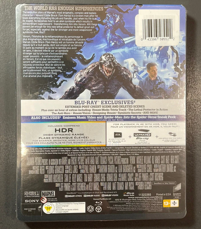 Venom [ Limited Edition STEELBOOK ] (4K Ultra HD + Blu-ray) NEW Foto 2 de 4