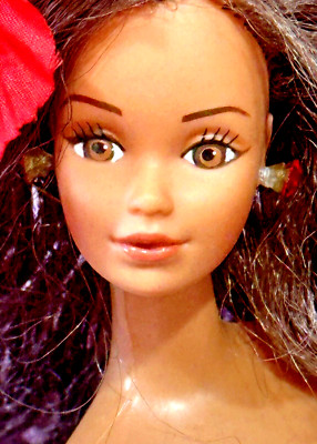 Vintage rare Hispanic Barbie PJ / Staff Face Brownette Superstar Doll ~Taiwan  