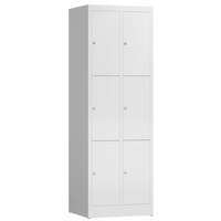 SchließFachschrank, FäCherschrank 6 FäCher Spind 180X60X50Cm, Signalweiß