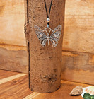 Halskette Kette mit großem Anhänger Schmetterling Glas Kristall Steine (4)