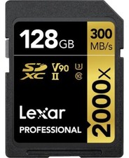 Lexar 128GB Professional 2000x 300MB/Sec UHS-II V90 SDXC Card 