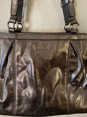 アメリカから購入 COACH leather bag Authentic Coach Black Glove Tanned Leather Zip Tote Bag 4067 Purse