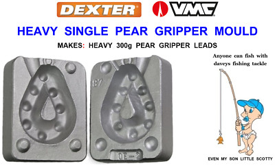 DEXTER HEAVY SINGLE PEAR GRIPPER MOLD MEERESBARBE KARPFENANGELN GRIFF BLEIGEWICHTE