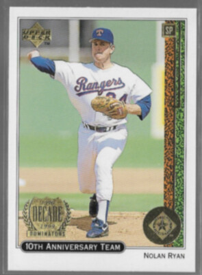 NOLAN RYAN 1998 Upper Deck Decade Dominators Insert #X9.  RANGERS