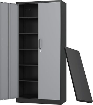 スタンバイ 5 72'' Tall Metal Garage Cabinet Storage Cabinet with 2 Doors 5