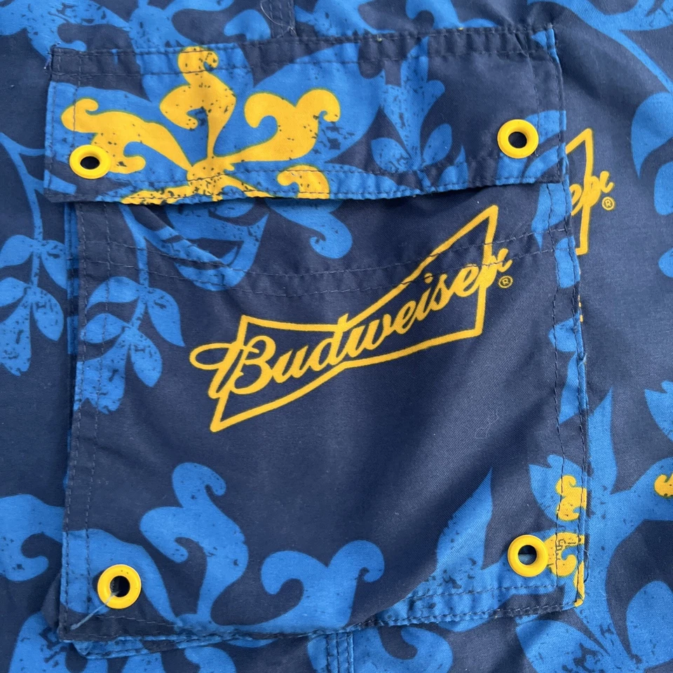 Official Anheuser Busch Budweiser Swimming Trunks Blue Men’s XL 2009 - Image 4 of 4